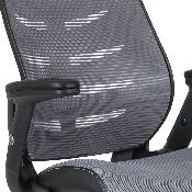 High Back Dark Gray Mesh Spine-Back Ergonomic Drafting Chair with Adjustable Foot Ring and Adjustable Flip-Up Arms, BL-ZP-809D-DKGY-GG