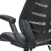High Back Dark Gray Mesh Spine-Back Ergonomic Drafting Chair with Adjustable Foot Ring and Adjustable Flip-Up Arms, BL-ZP-809D-DKGY-GG