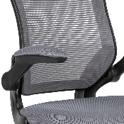 Mid-Back Dark Gray Mesh Ergonomic Drafting Chair with Adjustable Foot Ring and Flip-Up Arms, BL-ZP-8805D-DKGY-GG