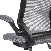 Mid-Back Dark Gray Mesh Ergonomic Drafting Chair with Adjustable Foot Ring and Flip-Up Arms, BL-ZP-8805D-DKGY-GG