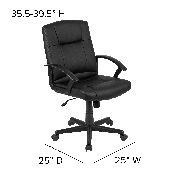 5 Piece Mahogany Oval Conference Table Set with 4 Black LeatherSoft-Padded Task Chairs, BLN-6GCMHGX000-BK-GG