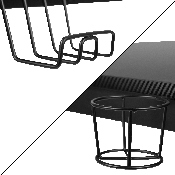 Black Gaming Desk and Gray/Black Racing Chair Set with Cup Holder, Headphone Hook & 2 Wire Management Holes, BLN-X10D1904-GY-GG