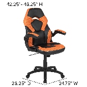 Black Gaming Desk and Orange/Black Racing Chair Set with Cup Holder, Headphone Hook & 2 Wire Management Holes, BLN-X10D1904-OR-GG