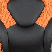 Black Gaming Desk and Orange/Black Racing Chair Set with Cup Holder, Headphone Hook & 2 Wire Management Holes, BLN-X10D1904-OR-GG