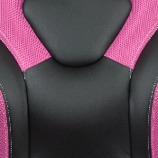 Black Gaming Desk and Pink/Black Racing Chair Set with Cup Holder, Headphone Hook & 2 Wire Management Holes, BLN-X10D1904-PK-GG