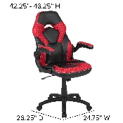 Black Gaming Desk and Red/Black Racing Chair Set with Cup Holder, Headphone Hook & 2 Wire Management Holes, BLN-X10D1904-RD-GG