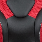 Black Gaming Desk and Red/Black Racing Chair Set with Cup Holder, Headphone Hook & 2 Wire Management Holes, BLN-X10D1904-RD-GG