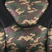 Gaming Desk and Camouflage/Black Racing Chair Set /Cup Holder/Headphone Hook/Removable Mouse Pad Top - 2 Wire Management Holes, BLN-X10D1904L-CAM-GG