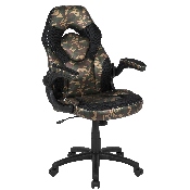 Black Gaming Desk and Camouflage/Black Racing Chair Set with Cup Holder, Headphone Hook, and Monitor/Smartphone Stand, BLN-X10RSG1031-CAM-GG