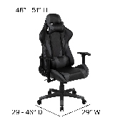 Gaming Desk and Gray/Black Reclining Gaming Chair Set /Cup Holder/Headphone Hook/Removable Mouse Pad Top - Wire Management, BLN-X20D1904L-GY-GG
