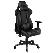 Gaming Desk and Gray/Black Reclining Gaming Chair Set /Cup Holder/Headphone Hook/Removable Mouse Pad Top - Wire Management, BLN-X20D1904L-GY-GG