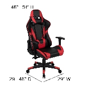 Gaming Desk and Red/Black Reclining Gaming Chair Set /Cup Holder/Headphone Hook/Removable Mouse Pad Top - Wire Management, BLN-X20D1904L-RD-GG