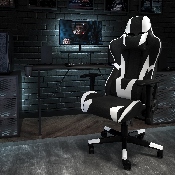 Black Gaming Desk and Black Reclining Gaming Chair Set with Cup Holder, Headphone Hook, and Monitor/Smartphone Stand, BLN-X20RSG1031-BK-GG