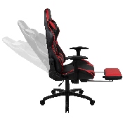 Gaming Desk and Red Footrest Reclining Gaming Chair Set - Cup Holder/Headphone Hook/Removable Mouse Pad Top/Wire Management, BLN-X30D1904L-RD-GG