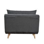 Shaw Convertible Tri-Fold Sleeper Chair with Pillow, Multifunctional Adjustable Sleeper with Channel Stitching and Hideaway Legs in Dark Gray, BO-BS-BS031-DKGRY-GG