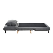 Shaw Convertible Tri-Fold Sleeper Chair with Pillow, Multifunctional Adjustable Sleeper with Channel Stitching and Hideaway Legs in Dark Gray, BO-BS-BS031-DKGRY-GG