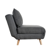 Shaw Convertible Tri-Fold Sleeper Chair with Pillow, Multifunctional Adjustable Sleeper with Channel Stitching and Hideaway Legs in Dark Gray, BO-BS-BS031-DKGRY-GG