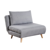 Shaw Convertible Tri-Fold Sleeper Chair with Pillow, Multifunctional Adjustable Sleeper with Channel Stitching and Hideaway Legs in Light Gray, BO-BS-BS031-LTGRY-GG