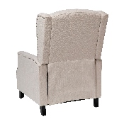 Prescott Traditional Style Slim Push Back Recliner Chair-Wingback Recliner with Cream Fabric Upholstery-Accent Nail Trim, BO-BS7002-1-CREAM-GG