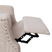 Prescott Traditional Style Slim Push Back Recliner Chair-Wingback Recliner with Cream Fabric Upholstery-Accent Nail Trim, BO-BS7002-1-CREAM-GG