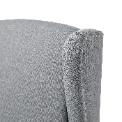 Prescott Traditional Style Slim Push Back Recliner Chair-Wingback Recliner with Gray Polyester Fabric Upholstery-Accent Nail Trim, BO-BS7002-1-GY-GG