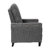 Carson Transitional Style Push Back Recliner Chair - Pillow Back Recliner - Gray Fabric Upholstery - Accent Nail Trim, BO-BS7003-GY-GG