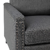 Carson Transitional Style Push Back Recliner Chair - Pillow Back Recliner - Gray Fabric Upholstery - Accent Nail Trim, BO-BS7003-GY-GG
