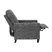 Carson Transitional Style Push Back Recliner Chair - Pillow Back Recliner - Gray Fabric Upholstery - Accent Nail Trim, BO-BS7003-GY-GG