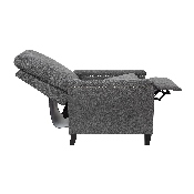 Carson Transitional Style Push Back Recliner Chair - Pillow Back Recliner - Gray Fabric Upholstery - Accent Nail Trim, BO-BS7003-GY-GG