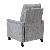 Carson Transitional Style Push Back Recliner Chair - Pillow Back Recliner - Light Gray Fabric Upholstery - Accent Nail Trim, BO-BS7003-LGY-GG