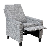Carson Transitional Style Push Back Recliner Chair - Pillow Back Recliner - Light Gray Fabric Upholstery - Accent Nail Trim, BO-BS7003-LGY-GG