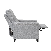Carson Transitional Style Push Back Recliner Chair - Pillow Back Recliner - Light Gray Fabric Upholstery - Accent Nail Trim, BO-BS7003-LGY-GG