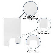 Acrylic Free-Standing Register Shield / Sneeze Guard, 33"H x 24"L, BR-ASLF-3324-GG
