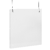 Acrylic Suspended Register Shield / Sneeze Guard, 24"H x 24"L - Hanging and Mounting Hardware Included, BR-ASLM-2424-GG