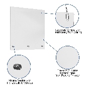 Acrylic Suspended Register Shield / Sneeze Guard, 24"H x 24"L - Hanging and Mounting Hardware Included, BR-ASLM-2424-GG