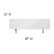 Clear Acrylic Desk Partition, 12"H x 47"L (Hardware Included), BR-DDIA-30119-GG