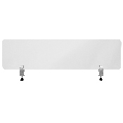 Clear Acrylic Desk Partition, 12"H x 47"L (Hardware Included), BR-DDIA-30119-GG