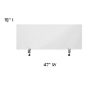 Clear Acrylic Desk Partition, 18"H x 47"L (Hardware Included), BR-DDIA-45119-GG