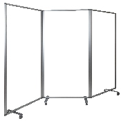 Transparent Acrylic Mobile Partition with Lockable Casters, 72