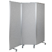 Double Sided Mobile Magnetic Whiteboard/Cloth Partition with Lockable Casters, 72