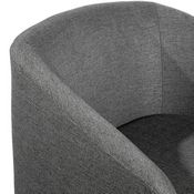 Landon Club Style Commercial Barrel Accent Armchair with 360 Degree Swivel Metal Base and Sloped Armrests in Dark Gray Fabric Upholstery, BS-AC22-060-DKGRY-GG