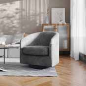 Landon Club Style Commercial Barrel Accent Armchair with 360 Degree Swivel Metal Base and Sloped Armrests in Dark Gray Fabric Upholstery, BS-AC22-060-DKGRY-GG