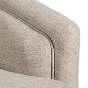 Dean Club Style Commercial Barrel Accent Armchair with 360 Degree Swivel Metal Base and Sloped Armrests in Cream Fabric Upholstery, BS-AC22-064-CRM-GG