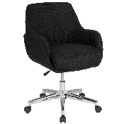 Rochelle Home and Office Upholstered Mid-Back Chair in Black Fabric, BT-1172-BLK-F-GG