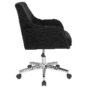 Rochelle Home and Office Upholstered Mid-Back Chair in Black Fabric, BT-1172-BLK-F-GG