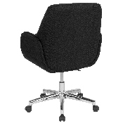 Rochelle Home and Office Upholstered Mid-Back Chair in Black Fabric, BT-1172-BLK-F-GG