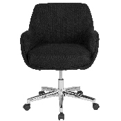 Rochelle Home and Office Upholstered Mid-Back Chair in Black Fabric, BT-1172-BLK-F-GG
