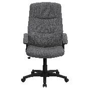 High Back Gray Fabric Executive Swivel Office Chair with Two Line Horizontal Stitch Back and Arms, BT-134A-GY-GG