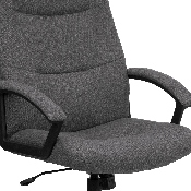 High Back Gray Fabric Executive Swivel Office Chair with Two Line Horizontal Stitch Back and Arms, BT-134A-GY-GG