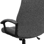 High Back Gray Fabric Executive Swivel Office Chair with Two Line Horizontal Stitch Back and Arms, BT-134A-GY-GG
